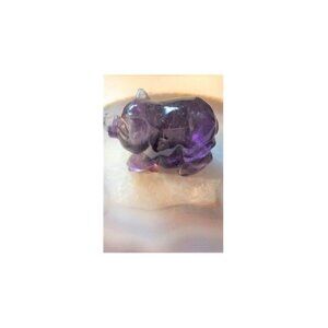 Purple Fluorite Pig Carving